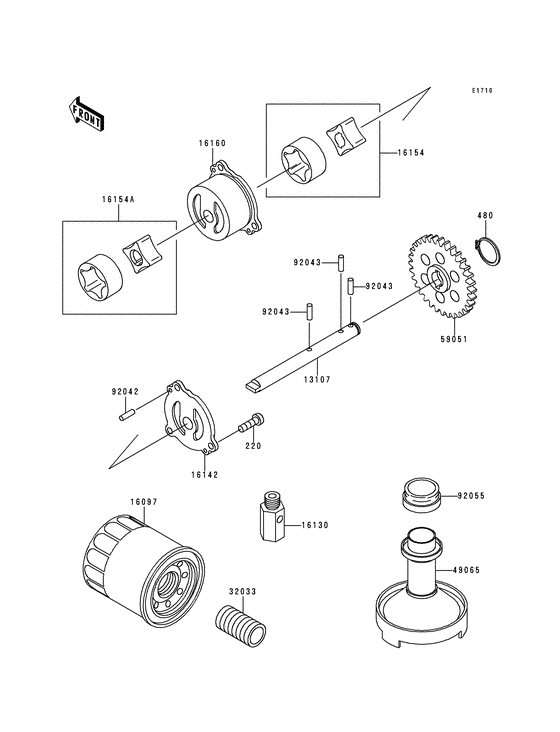 ZX600 Насос масляный  / фильтр масляный