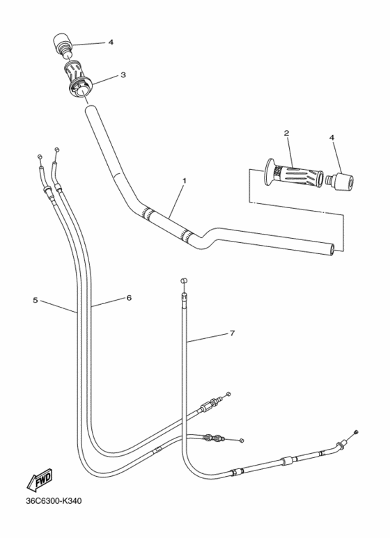Steering handle & cable