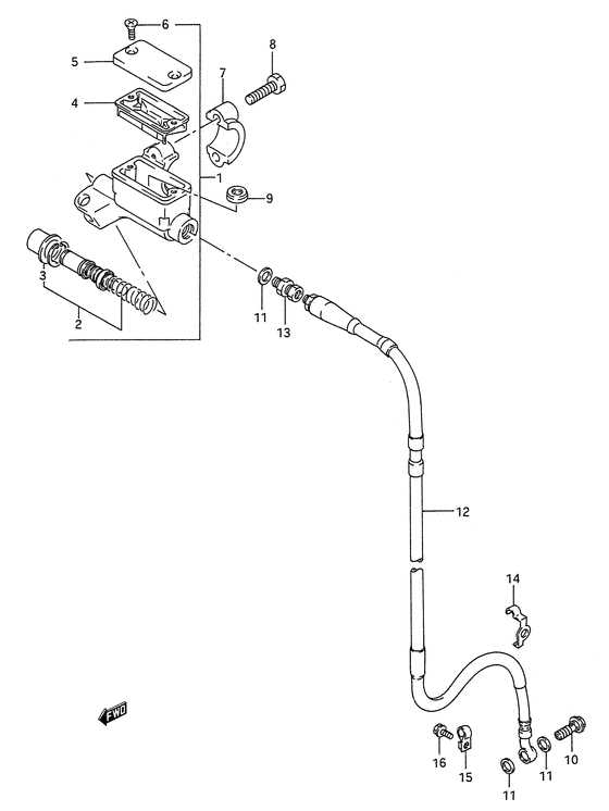RM250 Передний тормозной цилиндр
