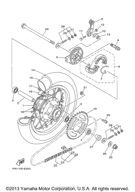 TTR50EV Переднее колесо