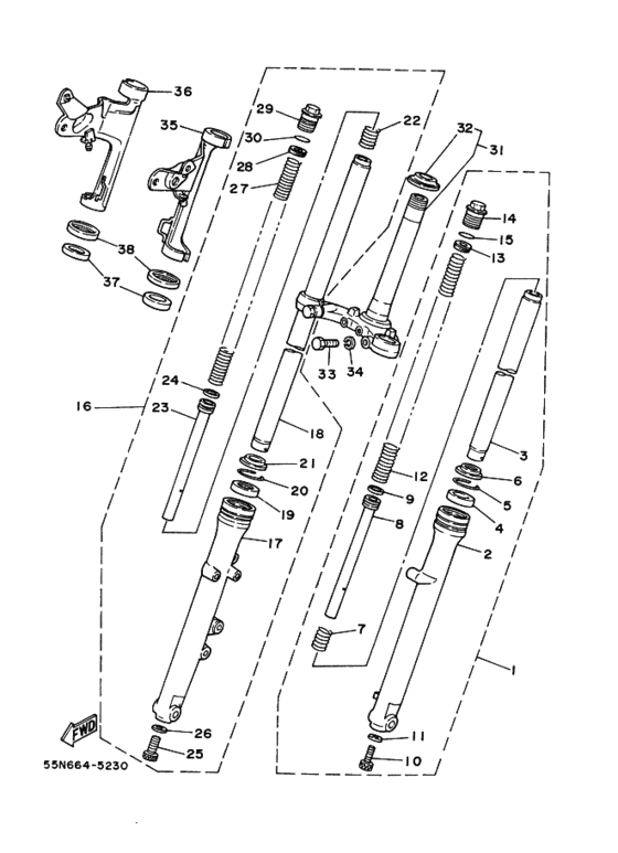 Front fork assy(ur silv