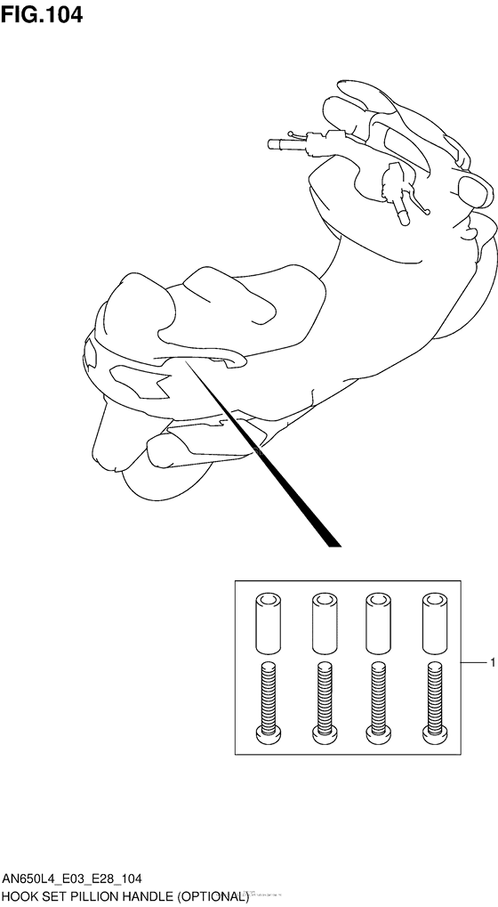 AN650 Hook Set Pillion Handle (Optional)