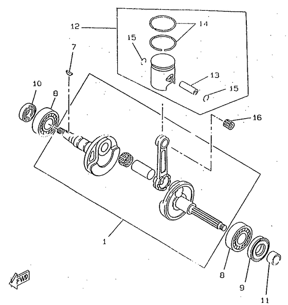 CW50RSX Коленчатый вал и поршни