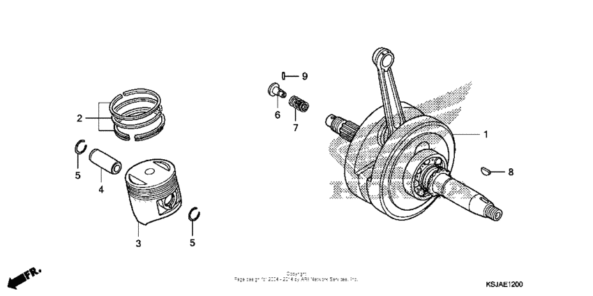 Crankshaft + piston (crf80f)