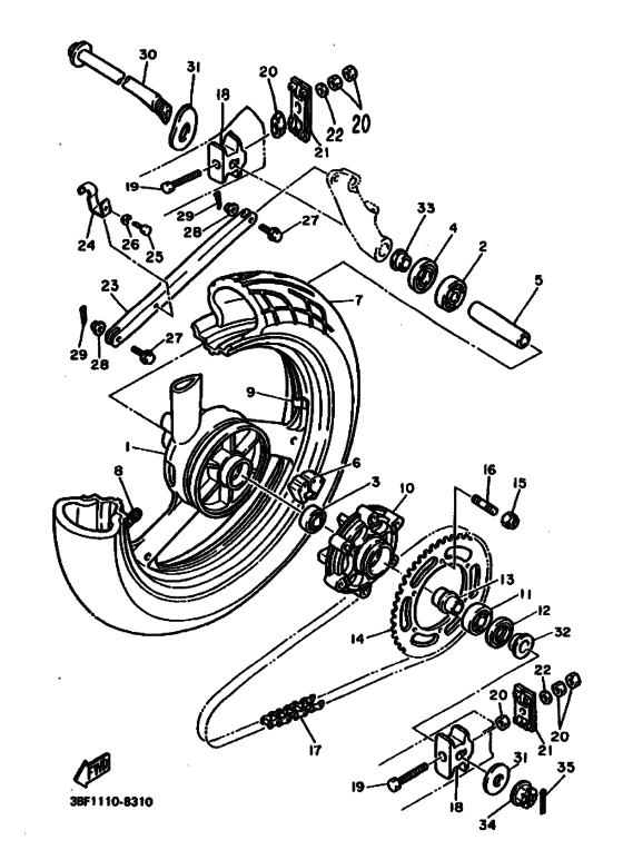 Rear wheel complete assy