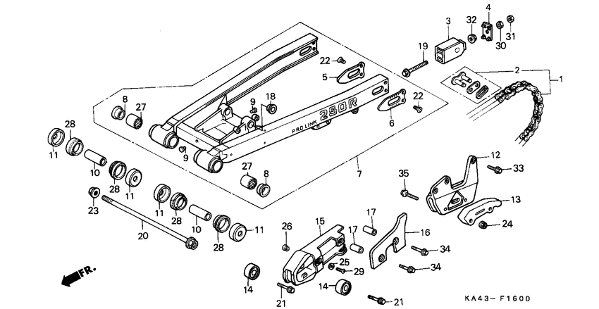 Rear fork/drive chain