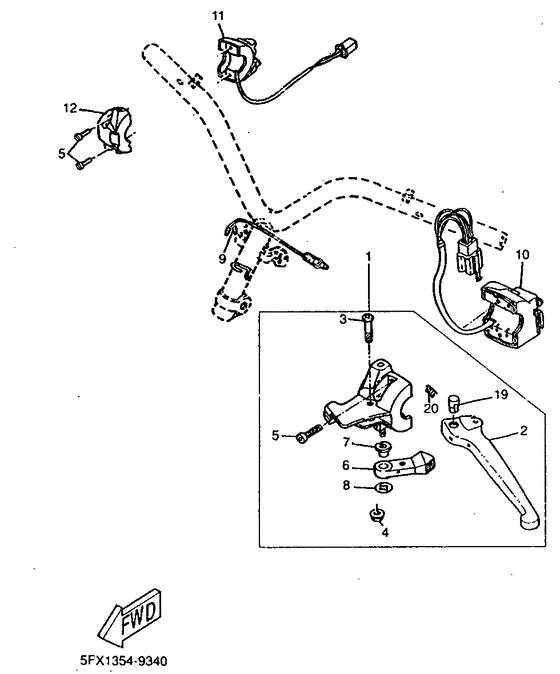 Handle switch. lever