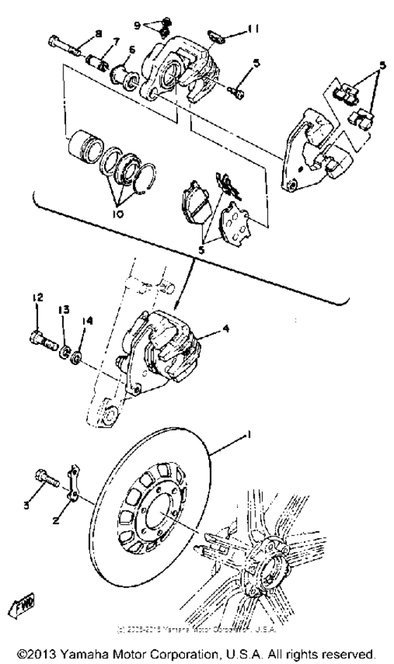 XS400F Front disc brake-caliper
