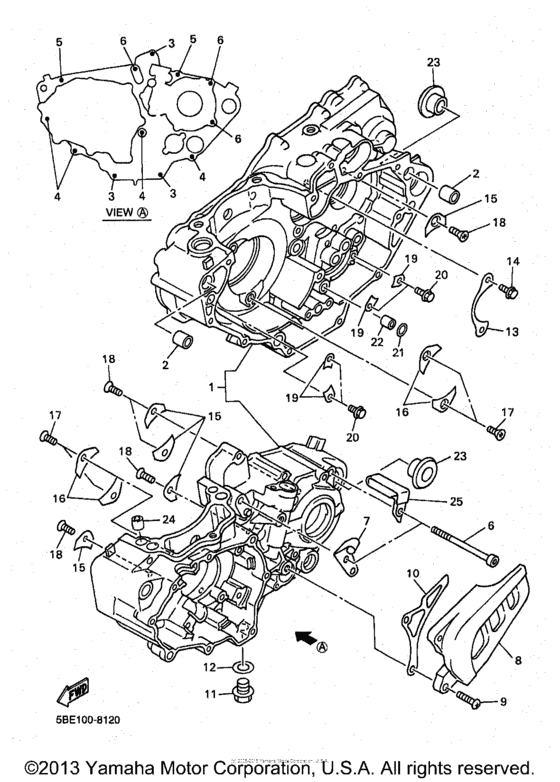 YZ400FK Картер двигателя