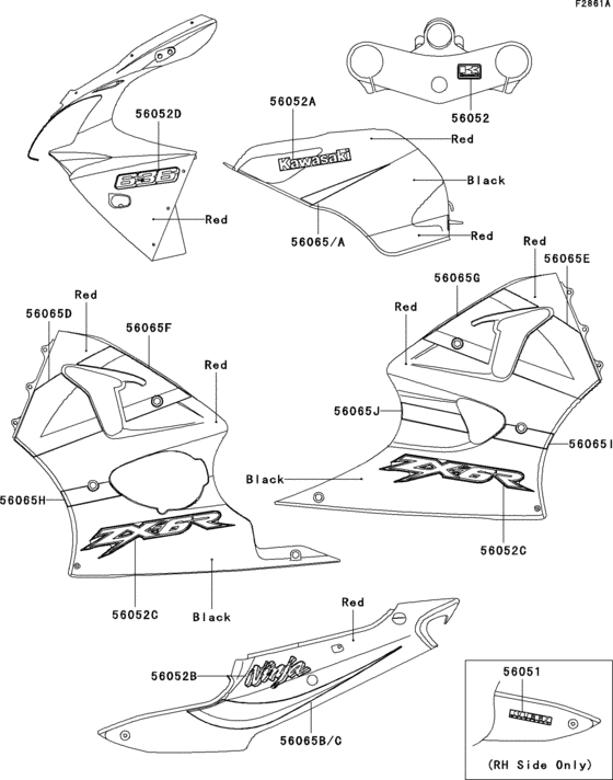 ZX636 Decals(red / black)(fr,uk,wv)
