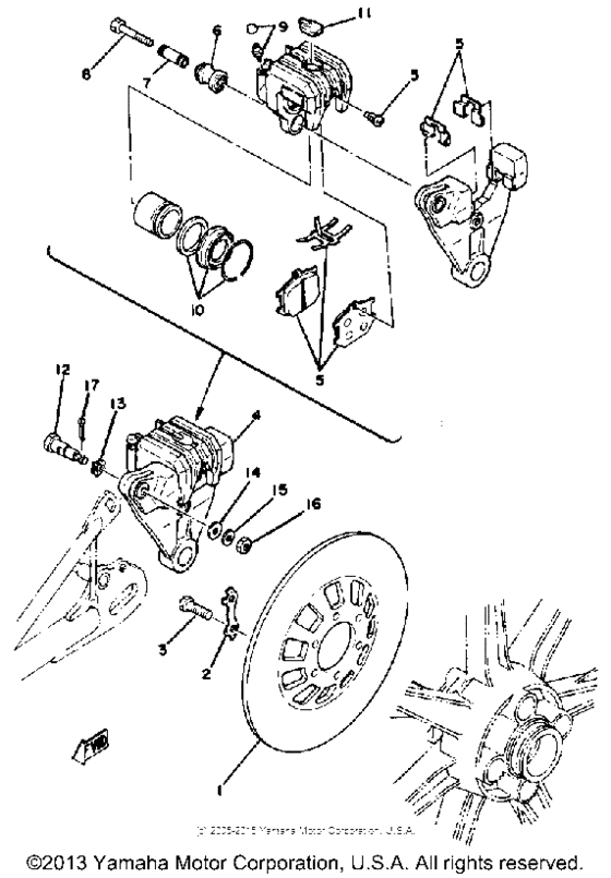 XS400F Rear disc brake-caliper