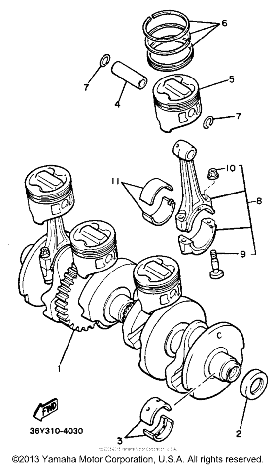 FJ1200S Коленчатый вал и Поршень