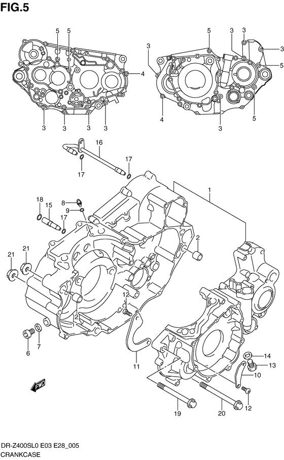DR-Z400 Картер двигателя