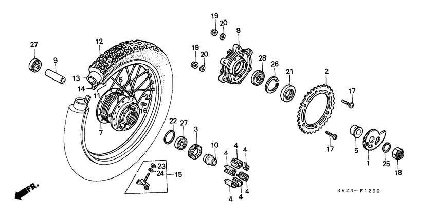 Rear wheel complete assy