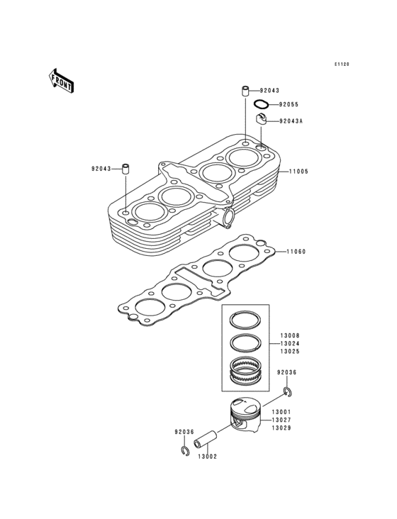 ZR750 Цилиндр и поршни
