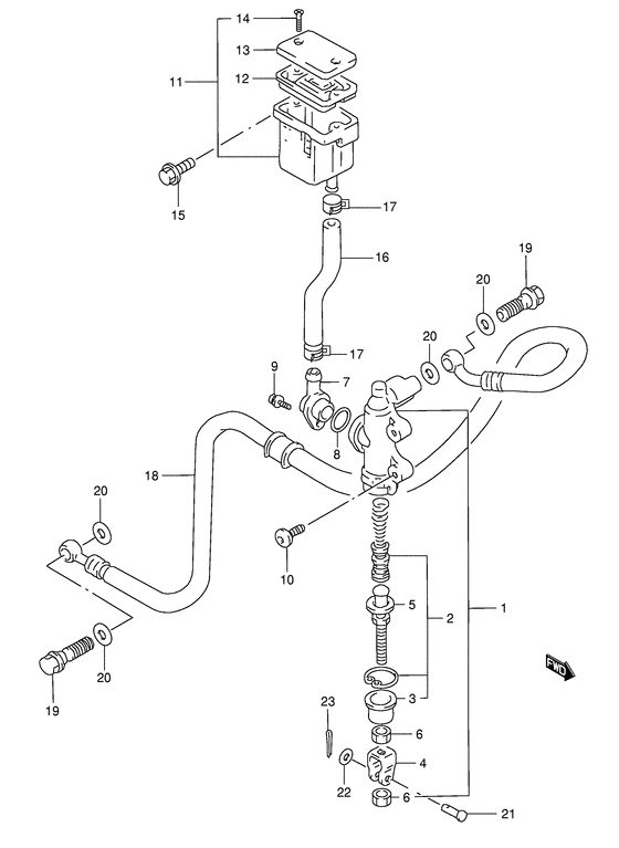 GSF1200S (ABS) Задний тормозной цилиндр