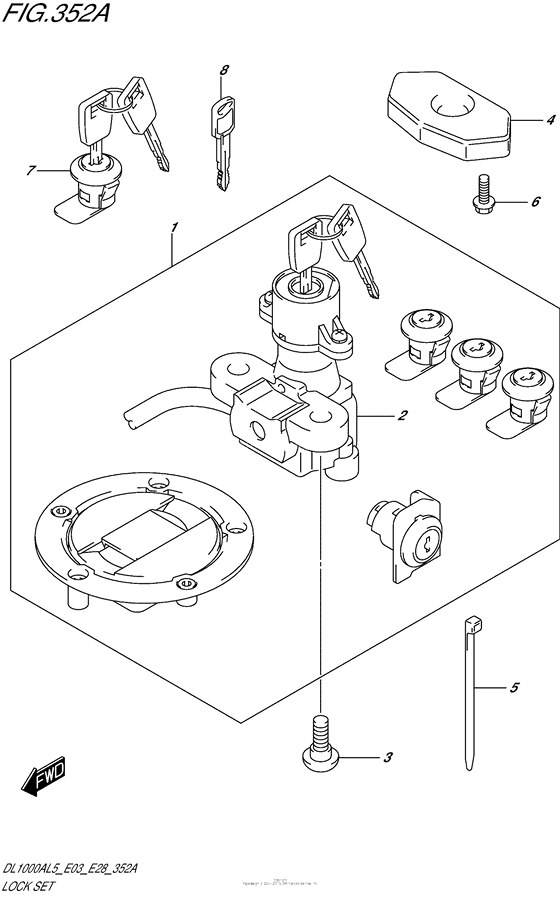 Lock Set (For Pannir Case) (Dl1000Al5 E03)