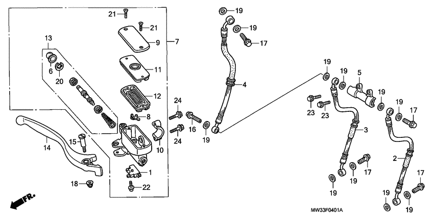 Fr. brake master cylinder