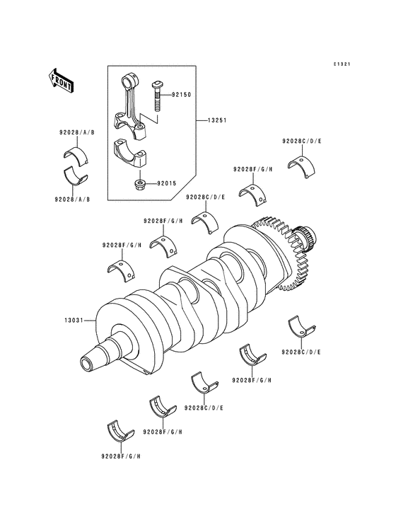 ZX600 Вал коленчатый