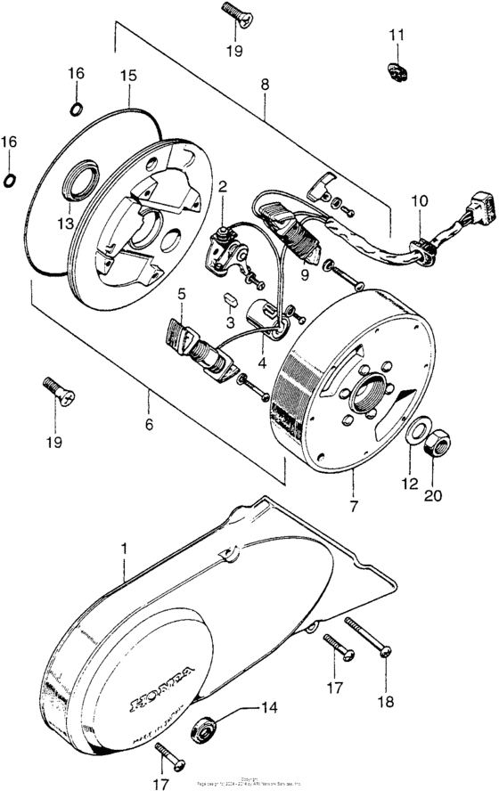 Left crankcase cover + alternator
