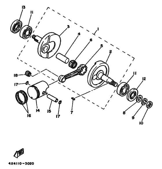 PW50W PW50 Коленчатый вал и Поршень