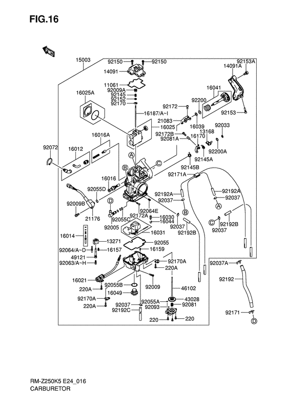 RM-Z250 Carburetor assy