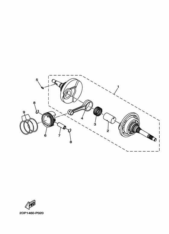 GPD125 クランクシヤフト & ピストン