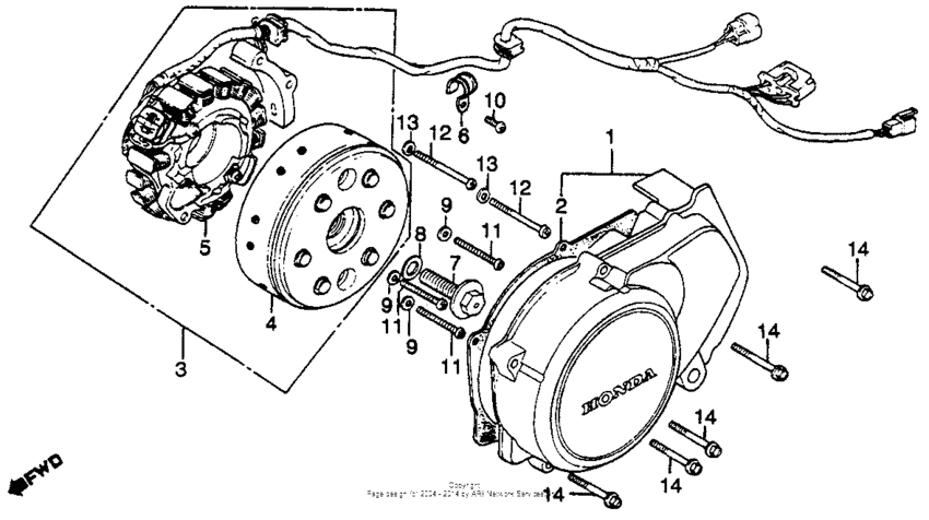 Left crankcase cover + alternator