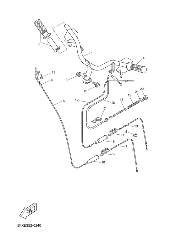 Steering handle. cable
