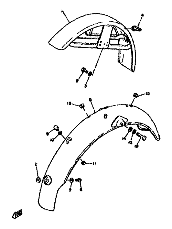 RD50M Front fender. rear fender