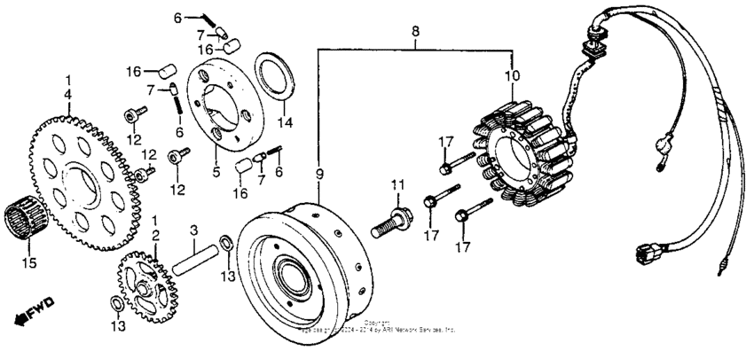 Alternator + starter clutch