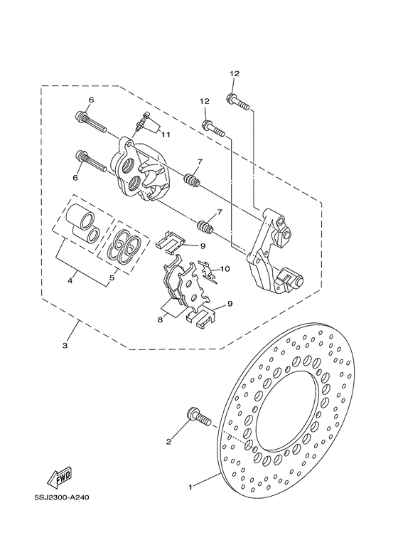 YH50 Передний тормоз