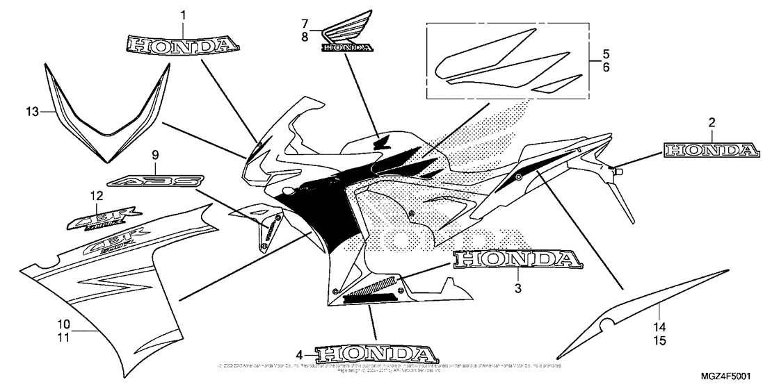 CBR500R (ABS) Mark + Stripe (Cbr500R'14-'15 / ra'14- ...