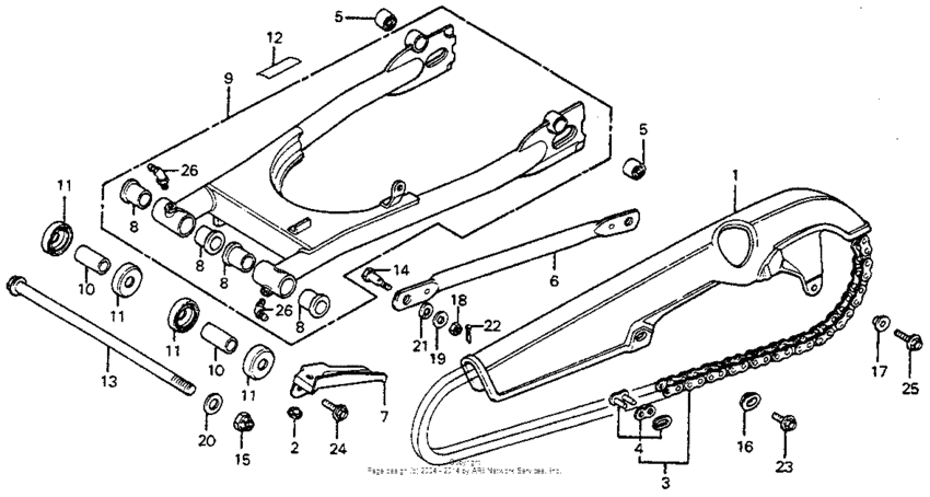 Swingarm + chain case