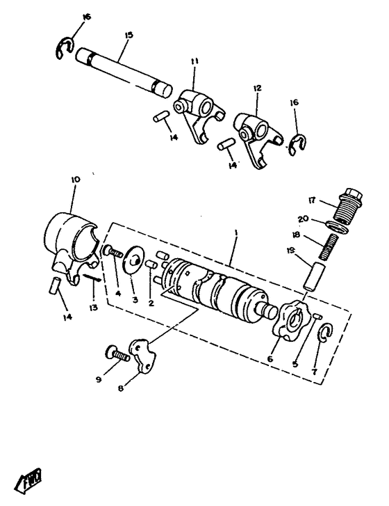 DT80 Leva de cambio. horo