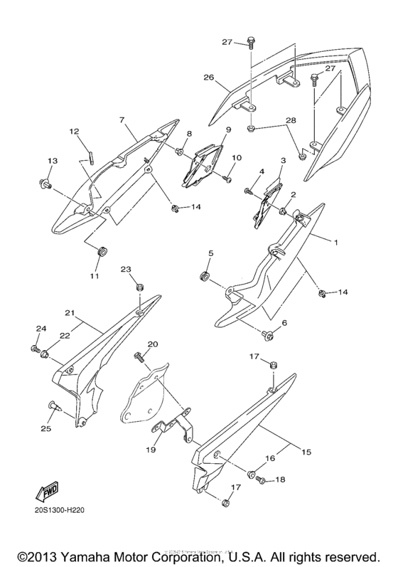 FZ6RYCB Боковые обтекатели