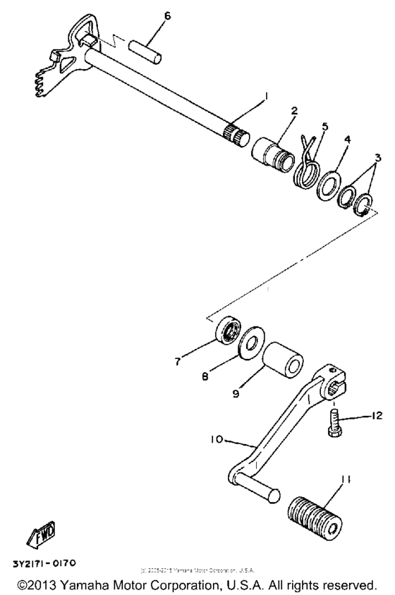Shift shaft - pedal