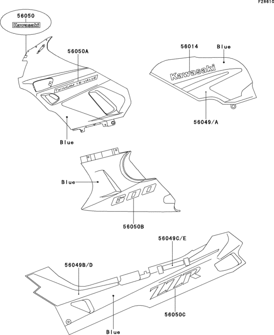 ZX600 Decal(blue / blue)(zx600-d2)