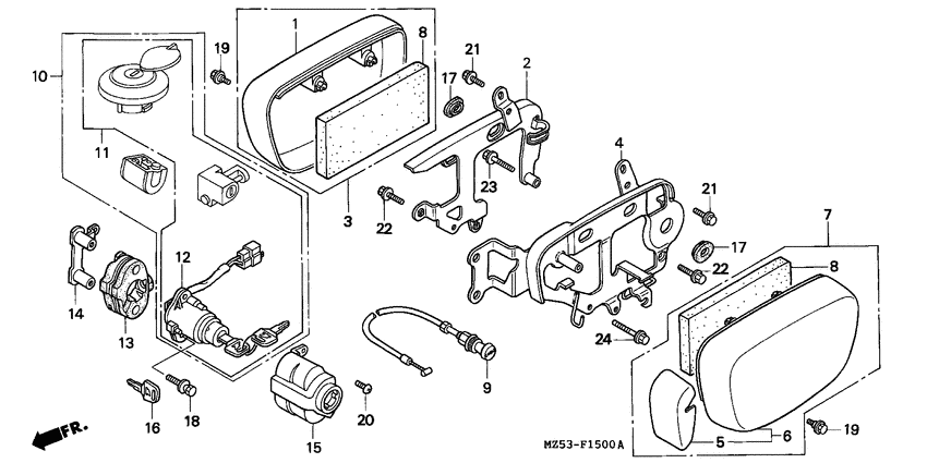 VF750CD Карбюратор side cover