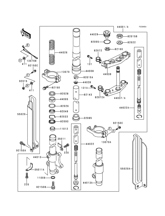 Front fork(1/2)(kdx125-b2)