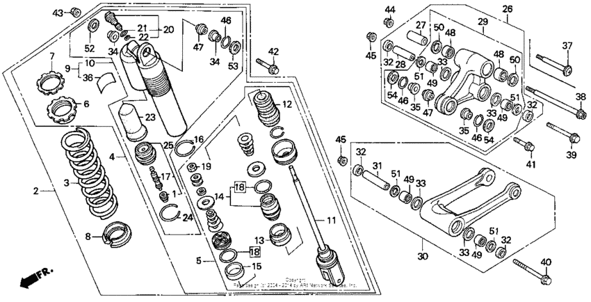 Rear shock absorber 91-93