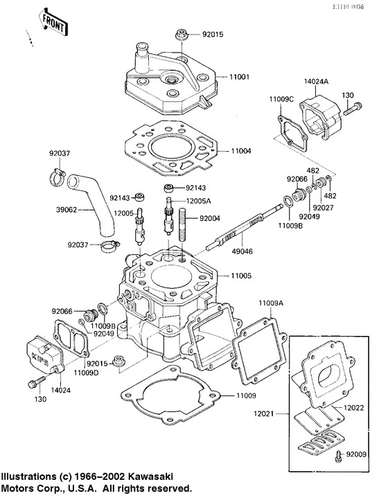 Cylinder head/cylinder/reed valve