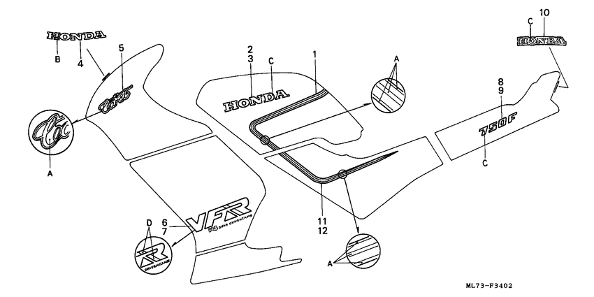 VFR750F Stripe / mark