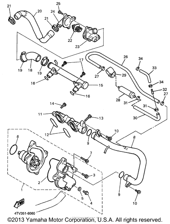 YZF600RKC Водяной насос