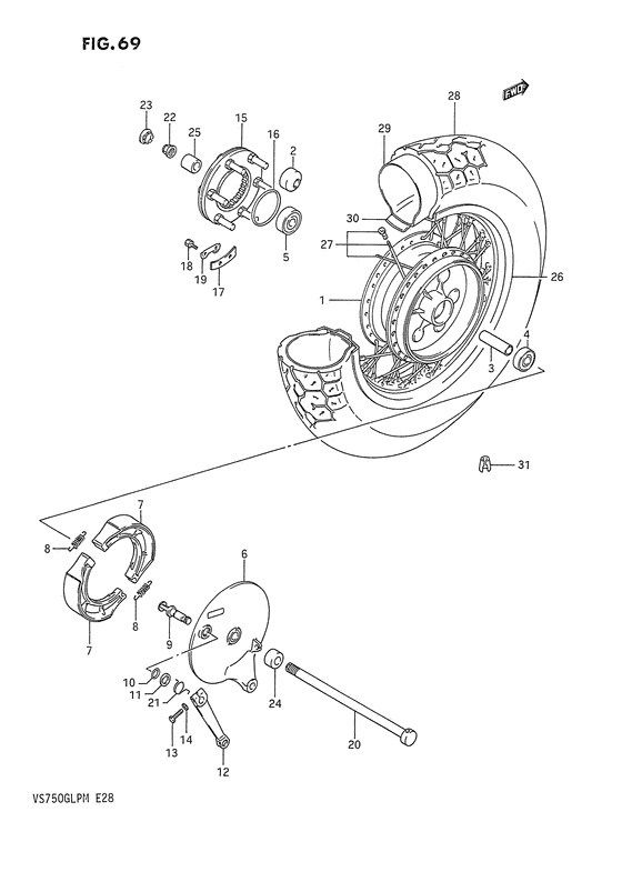 Rear wheel complete assy