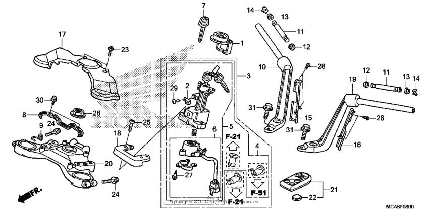 Handlebar + top bridge
