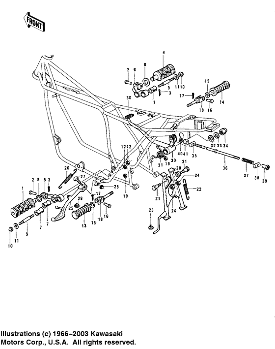 Footrests/stands/brake pedal