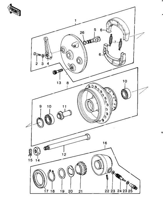 Front hub/brake