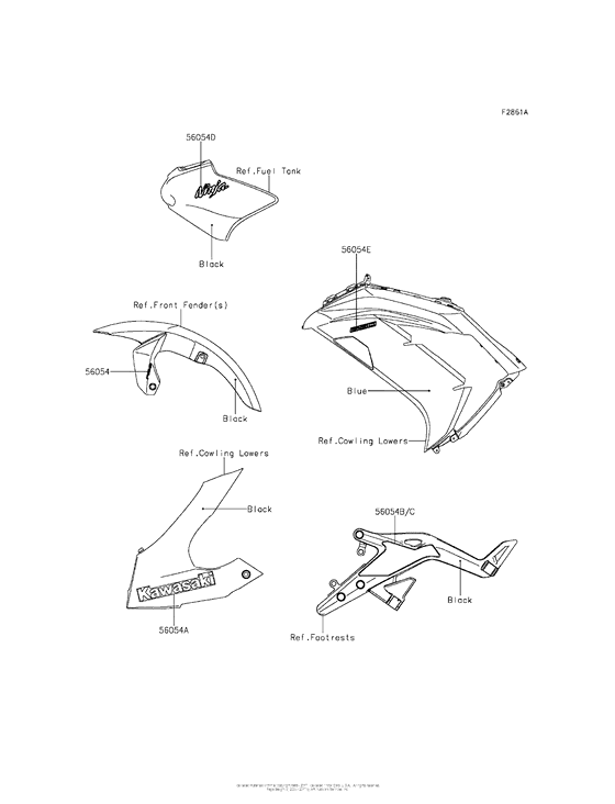 EX650 Decals (Blue)(Fds)(Ca,us)