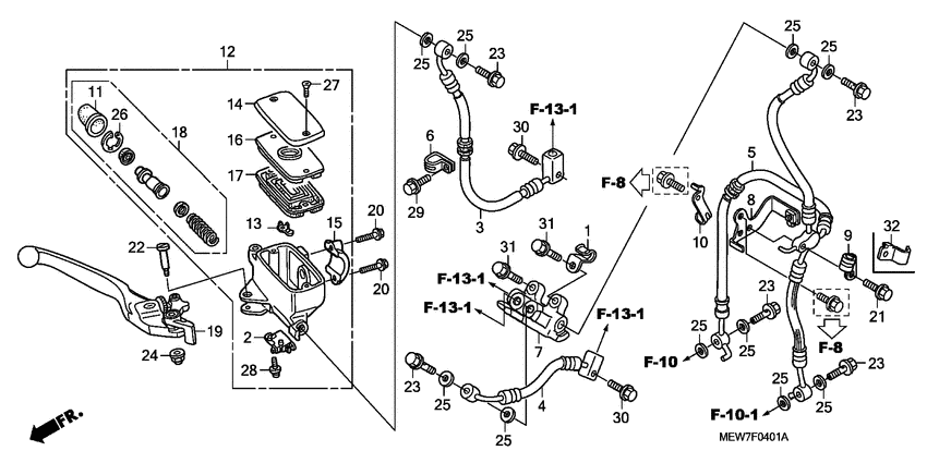 Fr. brake master cylinder